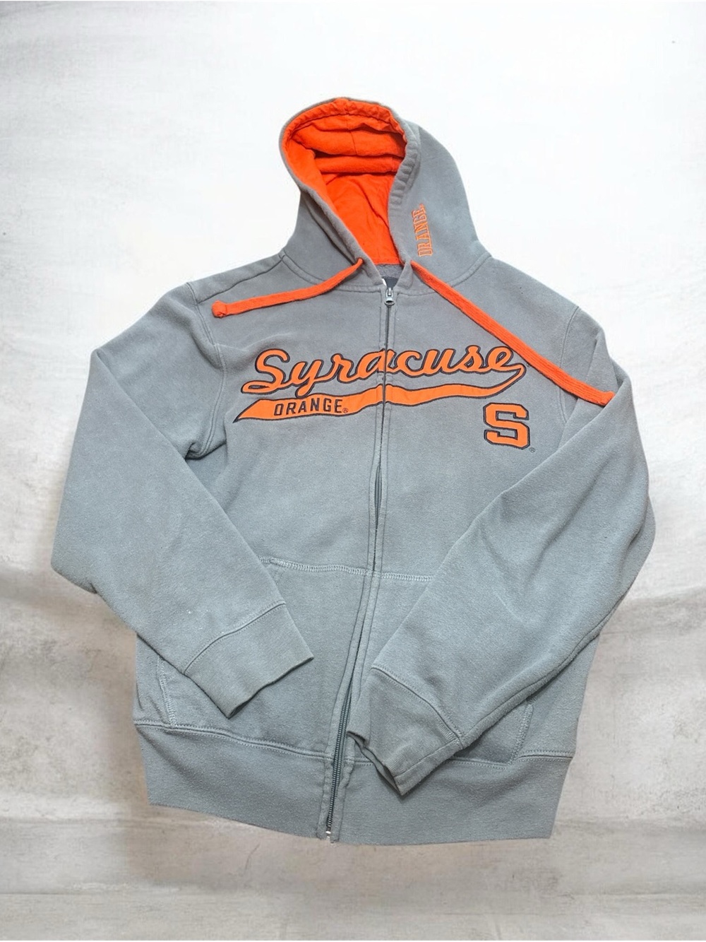 Syracuse Orange Gray & Orange Zip Hoodie Sz S